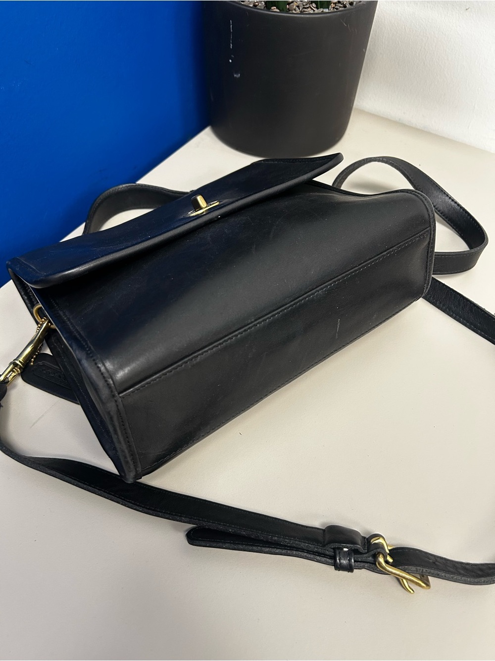 Vintage Coach 9870 Court bag, made in USA Black leather - Picture 6 of 6